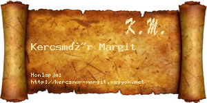 Kercsmár Margit névjegykártya