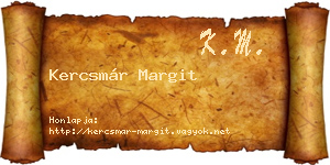 Kercsmár Margit névjegykártya